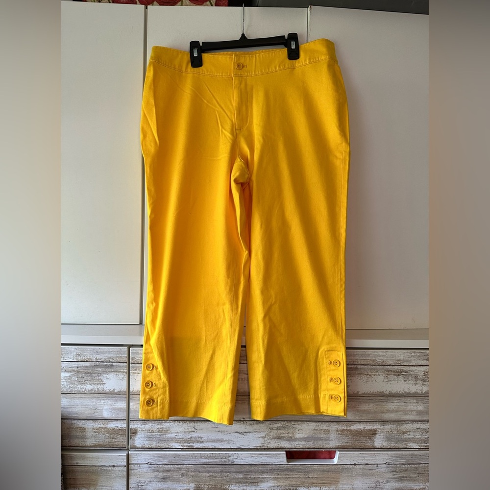 ✨ Monroe & Main Yellow Capri Pants Size 14